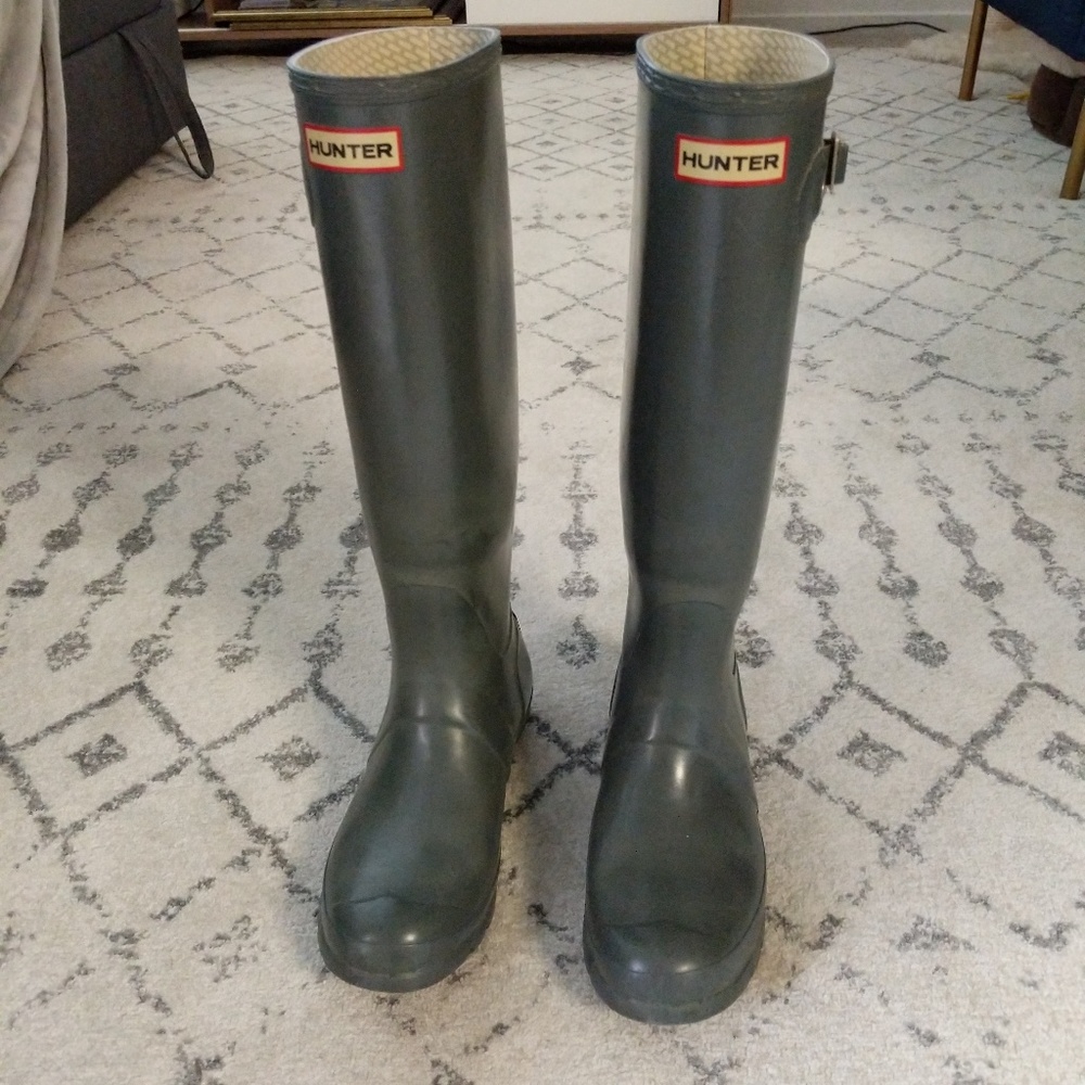 Glossy Grey Original Tall Hunter Boots